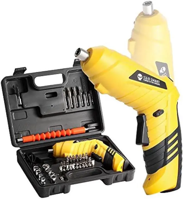 Main image of SainSmart Cordless Electric Screwdriver with Rechargeable 3.6v Lithium Battery and 1/4 Hex Chuck, Includes 45pcs Bits, 1 Extension Rod and 1 USB Cable