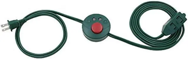 Main image of Clear Power 3 Outlet Indoor Extension Cord 16/2 SPT-2 w/Lighted footswitch (9 ft, Green), CP10028