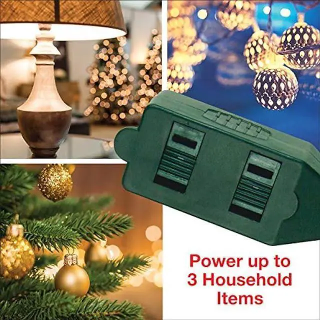 Alt view image 6 of 6 - Clear Power 3 Outlet Indoor Extension Cord 16/2 SPT-2 w/Lighted footswitch (9 ft, Green), CP10028