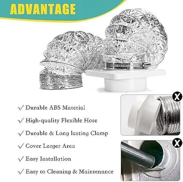 Alt view image 6 of 7 - VIWINVELA Dryer Vent Wall Plate Quick Connector Snap to Vent Dryer Dock Connector Kit Fits 4 Inch Hose (Dryer Vent Connector)