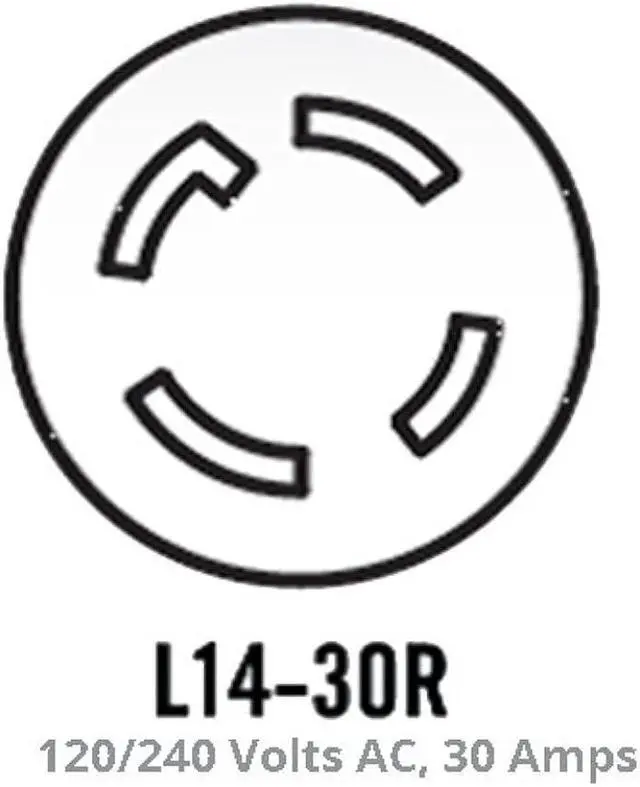 Alt view image 2 of 7 - Champion 25-Foot 30-Amp 125/250-Volt Duplex-Style Generator Extension Cord (L14-30P to four 5-20R)