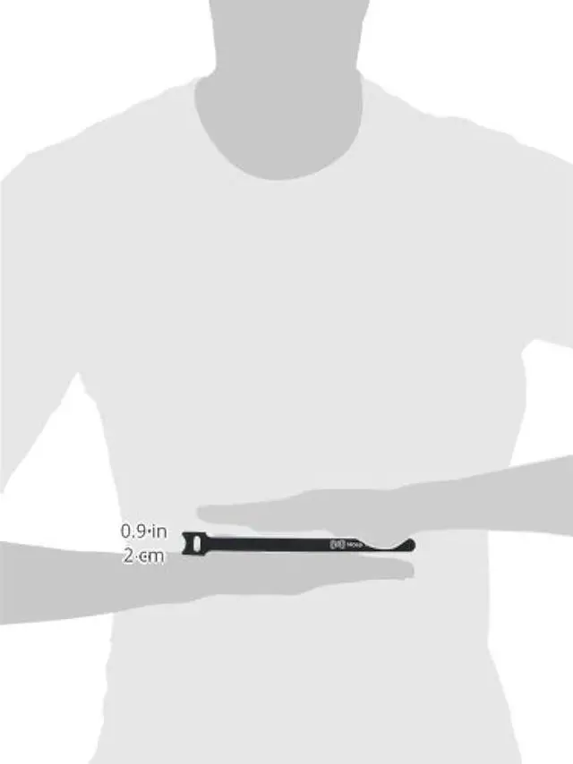 Alt view image 2 of 2 - Hosa WTI-508 Black Hook and Loop Cable Organizer, 50 Pieces