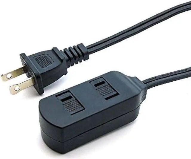 Alt view image 4 of 6 - Beszin 9Ft. 3-Outlet 2 Prong Extension Cord with Foot Switch Power Tab