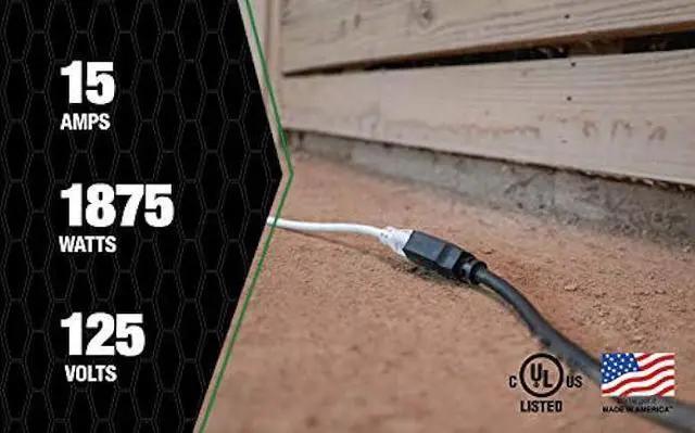 Alt view image 7 of 7 - AgriPro Southwire 64816901 12/3 SJTOW Foot Heavy Duty 15 Amp Farm/Workshop Extension Cord; Made in The USA; 50-Feet; UL Listed; Black
