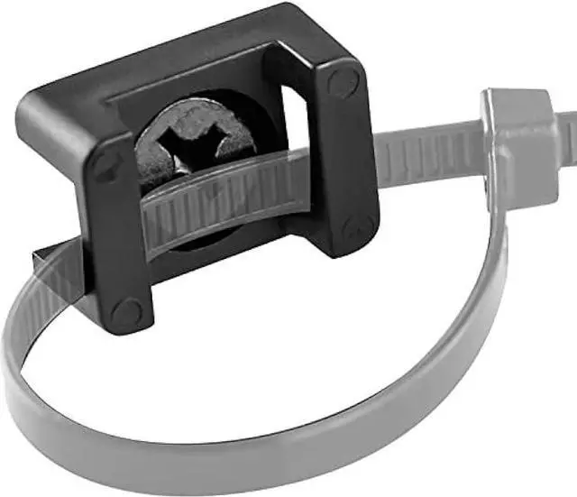 Main image of Pro-Grade, Slim, 1x .6 Cable Tie Mounts With Screws 100 Pack. High Strength, Black Zip Tie Bases For Wire Management. Permanently Anchor To Wall, Desk or Baseboard. Run Cords at Your Home or Office