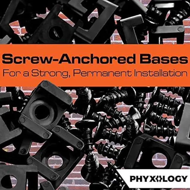 Alt view image 3 of 6 - Pro-Grade, Slim, 1x .6 Cable Tie Mounts With Screws 100 Pack. High Strength, Black Zip Tie Bases For Wire Management. Permanently Anchor To Wall, Desk or Baseboard. Run Cords at Your Home or Office