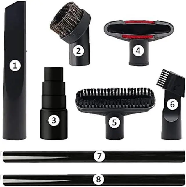 Main image of GEBDSM Vacuum Attachments, 1 1/4 Vacuum Cleaning Tools Kit for Shop Vac Accessories with 32mm/ 1.25 Extension Wands and Hose Adapter, 8 Pack