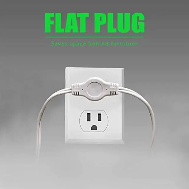 Alt view image 2 of 7 - Twin Extension Cord Power Strip - 12 Foot Cord - 6 feet on Each Side - Outlet Plug with Safety Cover