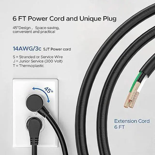 Alt view image 3 of 7 - CRST 6 Outlet Heavy Duty Power Strip with Switch, 15A/1875W Metal Mountable Power Strip Surge Protector 2100Joules, Wide Spaced Power Bar for Garage Worshop Home School, 6 FT Cord