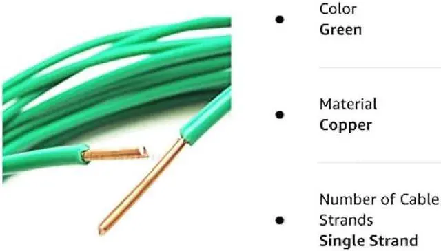 Alt view image 2 of 2 - PHAT SATELLITE INTL - Solid Pure Copper Grounding Cable, 12 AWG Core, THW PVC Jacket, Wet Dry Indoor Outdoor Aerial Usage, Appliance Ground Protection from Electrical Surge (15 feet, Green)