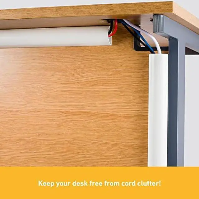 Alt view image 6 of 6 - D-Line TV Wire Hider, Half Round Cord Cover for Wall Mount TV, Hinged One-Piece Raceway, Paintable, Self-Adhesive Cable Management - 2 (W) x 1 (H) x 18 Length - White