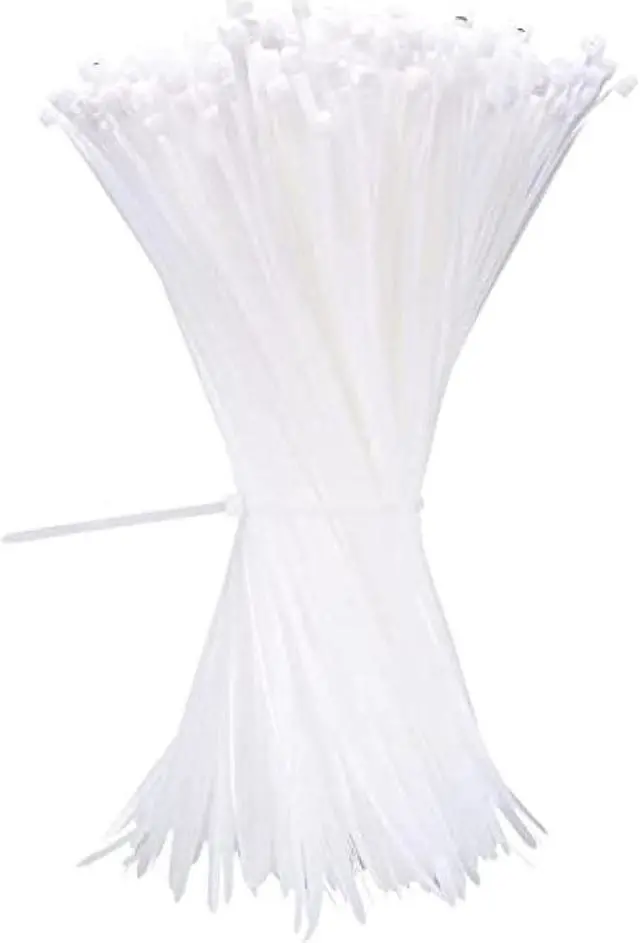 Main image of White Zip Ties 12 Inch Heavy Duty Clear 1000 Pack Tensile Strength 50 lbs UV Resistant Industrial Cable Ties Self Locking Zipties Wire Ties Wrap Indoor Outdoor Use for Fence Garage Camping, Zcpotizi