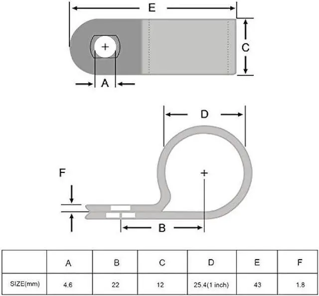 Alt view image 3 of 7 - Hicarer 50 Pack R-Type Cable Clip Wire Clamp, Nylon Screw Mounting Cord Fastener Clips with 50 Pack Screws for Wire Management (1 Inch)
