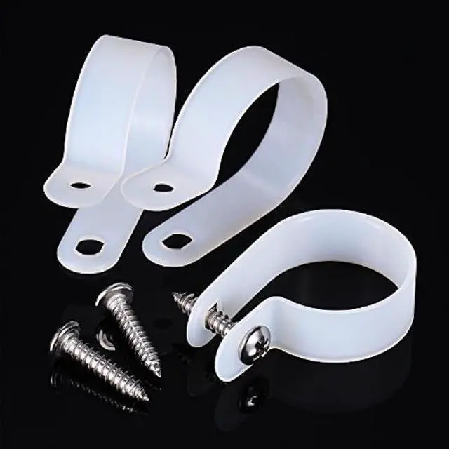 Alt view image 4 of 7 - Hicarer 50 Pack R-Type Cable Clip Wire Clamp, Nylon Screw Mounting Cord Fastener Clips with 50 Pack Screws for Wire Management (1 Inch)