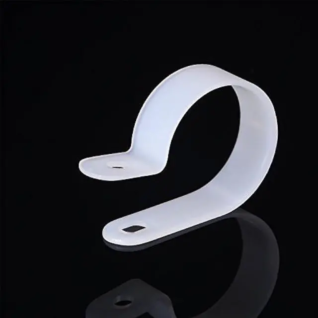 Alt view image 6 of 7 - Hicarer 50 Pack R-Type Cable Clip Wire Clamp, Nylon Screw Mounting Cord Fastener Clips with 50 Pack Screws for Wire Management (1 Inch)