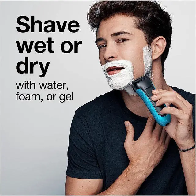 Alt view image 5 of 7 - Braun Electric Series 3 Razor with Precision Trimmer, Rechargeable, Wet & Dry Foil Shaver for Men, Blue/Black, 4 Piece