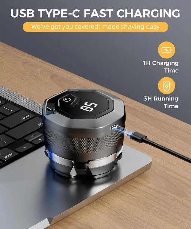 Alt view image 5 of 7 - Head Shavers for Bald Men - Newly Designed Magnetic 6D Electric Razor, IPX8 Waterproof Dry/Wet, 10000 RPM High Speed Motor for Fast Shaving, USB-C Cable and Storage Bag for Home & Travel
