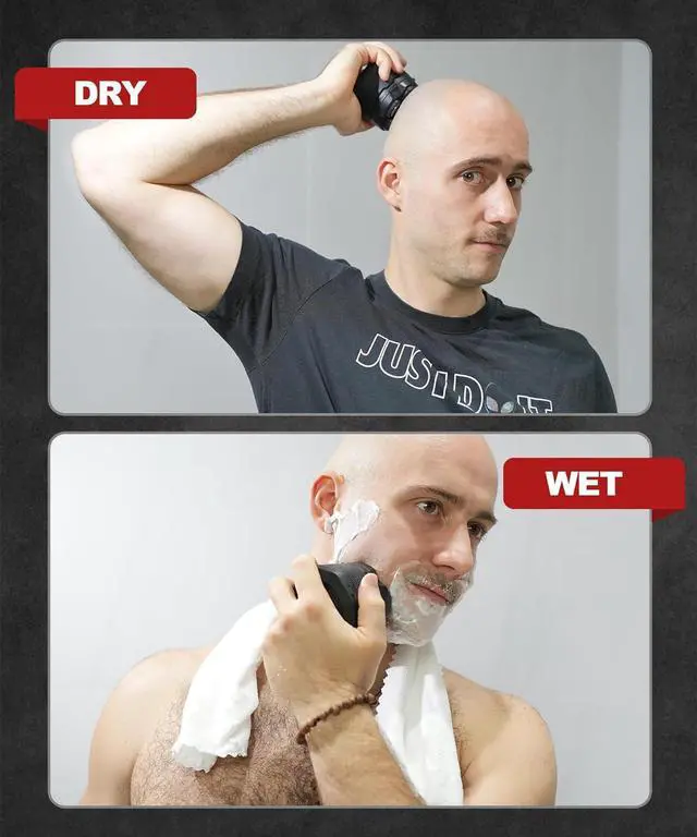Alt view image 6 of 7 - Head Shavers for Bald Men - 10000 RPM High-Speed 6D Magnetic Electric Razor for Fast Shaving, IPX8 Waterproof, Hypoallergenic Wet/Dry Shaving Razor with LED Display and Organizer