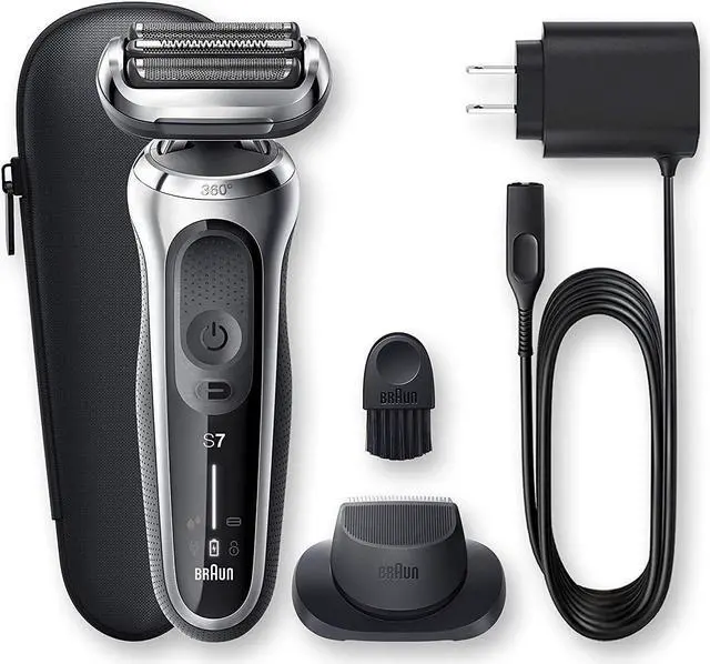 Alt view image 6 of 7 - Braun Series 7 7020s Flex Electric Razor for Men with Precision Trimmer, Wet & Dry, Rechargeable, Cordless Foil Shaver, Silver