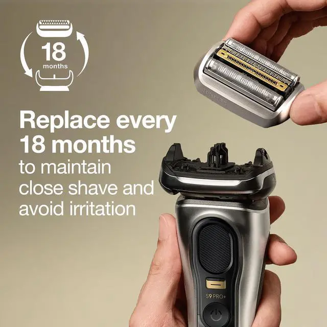 Alt view image 3 of 6 - Braun Electric Shaver Head Replacement Part 94M, Compatible with Series 9 Pro and Series 9 Electric Razors for Men, Silver