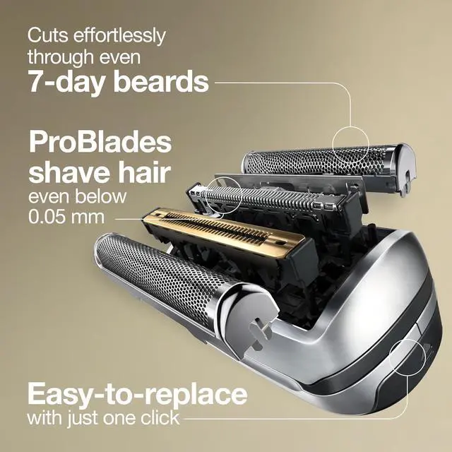 Alt view image 4 of 6 - Braun Electric Shaver Head Replacement Part 94M, Compatible with Series 9 Pro and Series 9 Electric Razors for Men, Silver