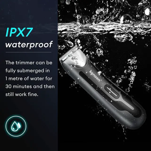 Alt view image 4 of 7 - Body Hair Trimmer for Men, Electric Groin Hair Trimmer, Rechargeable Body Groomer, Replaceable Ceramic Blade Heads, Waterproof Wet/Dry Clippers, Male Pubic Hair Hygiene Razor