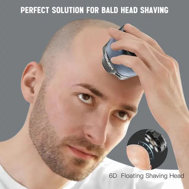 Alt view image 5 of 7 - SOLIMPIA Upgraded Head Shaver for Bald MenMagnetic Electric Razor Hair Trimmer for MenLarge Battery Capacity, Rechargeable LED Display Waterproof Wet/Dry Head Shavers with Type-C Charge