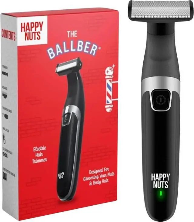 Main image of HAPPY NUTS The Ballber Electric Body Hair Trimmer for Men - Mens Body Groomer Kit for Privates - Waterproof Shaver for Hard to Reach Areas