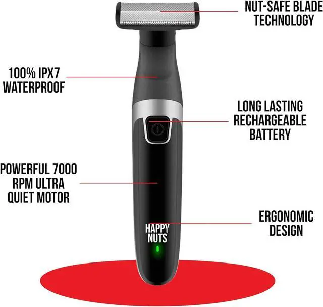Alt view image 4 of 6 - HAPPY NUTS The Ballber Electric Body Hair Trimmer for Men - Mens Body Groomer Kit for Privates - Waterproof Shaver for Hard to Reach Areas