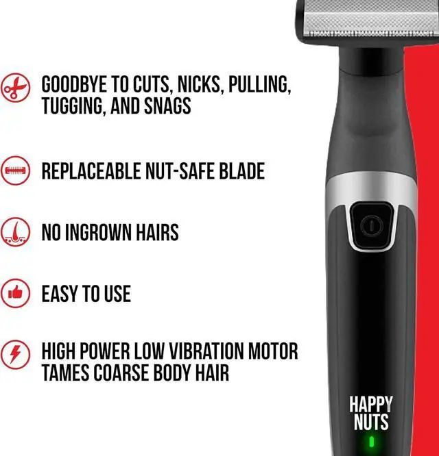 Alt view image 6 of 6 - HAPPY NUTS The Ballber Electric Body Hair Trimmer for Men - Mens Body Groomer Kit for Privates - Waterproof Shaver for Hard to Reach Areas