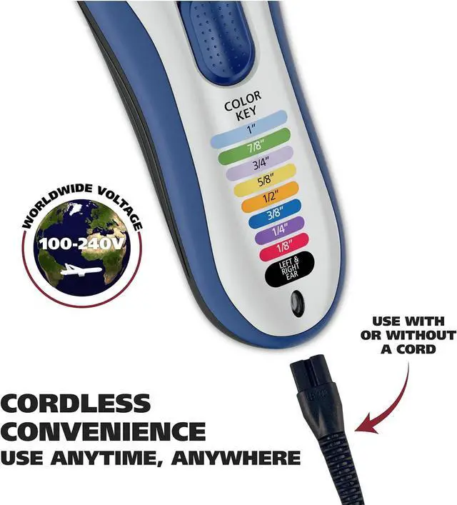 Alt view image 4 of 7 - Wahl Color Pro Cordless Rechargeable Hair Clipper & Trimmer  Easy Color-Coded Guide Combs - for Men, Women, & Children  Model 9649P