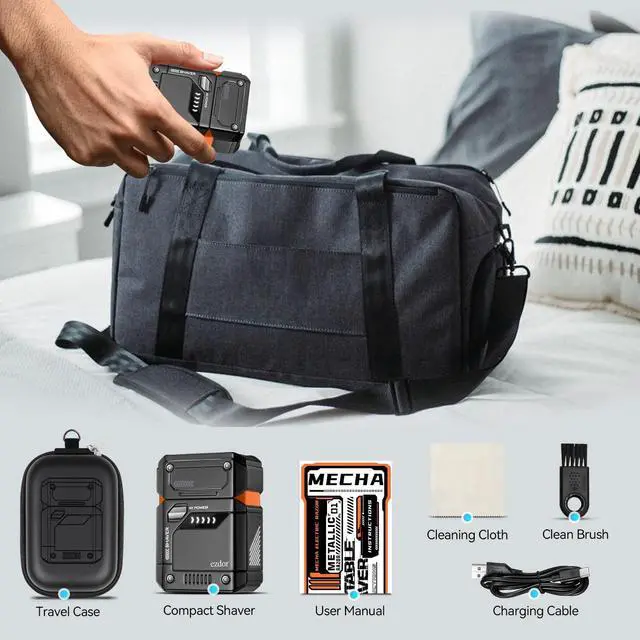 Alt view image 6 of 7 - Electric Shavers for Men Face, Compact Electric Razor with 3-Blade, USB C Rechargeable Foil Shaver, Metal Shavers for Men, Waterproof, Cordless, Portable Mens Travel Shaver