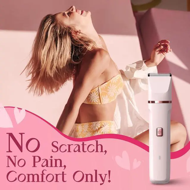 Alt view image 3 of 7 - Bikini Trimmer for Women - Painless Electric Razors for Silk Skin,Cordless Body Shaver for Trip,Replaceable Lady Facial Razor, IPX7 Waterproof&Easy Cleaning, Ceramic Blade, USB Charge Dock Pink