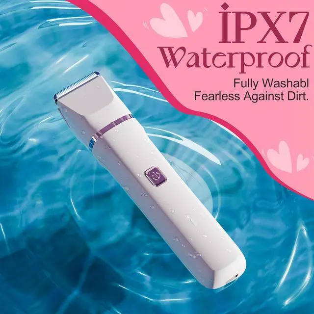 Alt view image 6 of 7 - Bikini Trimmer for Women - Painless Electric Razors for Silk Skin,Cordless Body Shaver for Trip,Replaceable Lady Facial Razor, IPX7 Waterproof&Easy Cleaning, Ceramic Blade, USB Charge Dock Pink