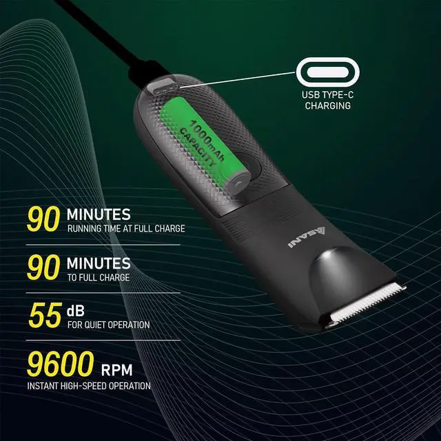 Alt view image 4 of 7 - Asani Upkeeper Men's Body Hair Trimmer - Rechargeable Grooming Tool with Ceramic Blade, LED Light, Waterproof Design, Electric Shaver for Wet/Dry Use, Ideal for Chest, Back, Groin Hair Care