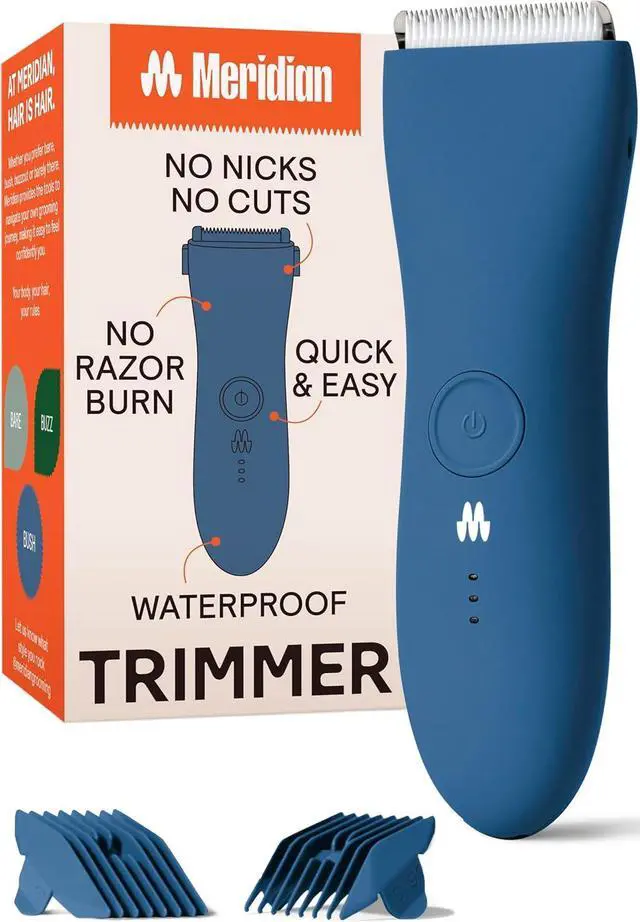 Main image of MERIDIAN Bikini Trimmer for Women and Body Hair Trimmer for Men - No Nick, No Cut, No Razor Burn Pubic, Groin and Body Shaver - Waterproof & Rechargeable Electric Full Body Groomer - Ocean