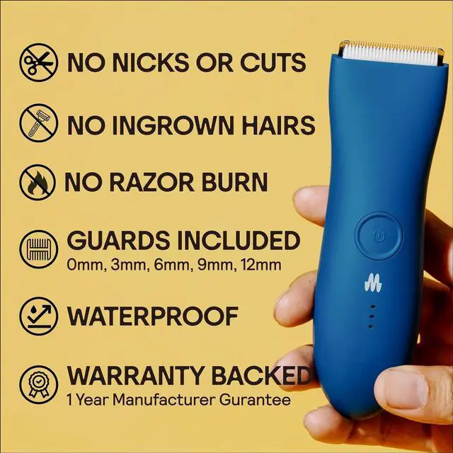 Alt view image 2 of 5 - MERIDIAN Bikini Trimmer for Women and Body Hair Trimmer for Men - No Nick, No Cut, No Razor Burn Pubic, Groin and Body Shaver - Waterproof & Rechargeable Electric Full Body Groomer - Ocean