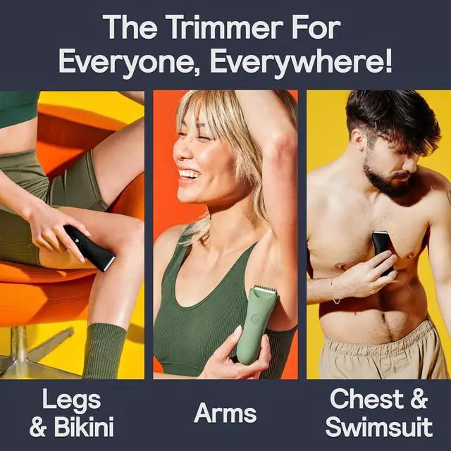 Alt view image 3 of 5 - MERIDIAN Bikini Trimmer for Women and Body Hair Trimmer for Men - No Nick, No Cut, No Razor Burn Pubic, Groin and Body Shaver - Waterproof & Rechargeable Electric Full Body Groomer - Ocean