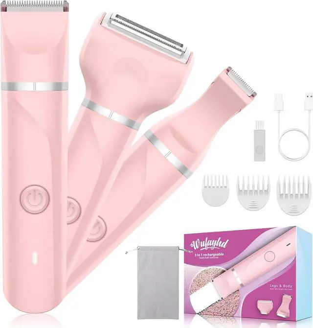 Main image of Electric Razors Shaver for Women, 3 in 1 Bikini Trimmer for Women, IPX7 Waterproof Pubic Hair Trimmer Women Wet & Dry Use, Rechargeable Hair Removal Kit for Face Body Leg Bikini Underarm Arm