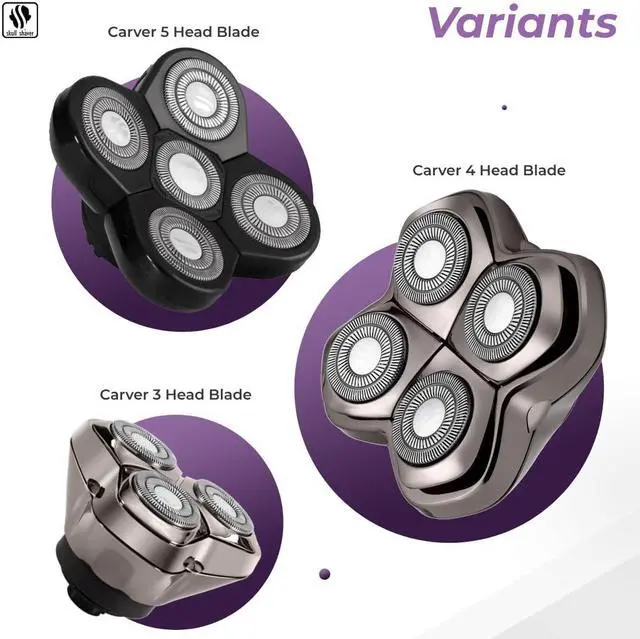 Alt view image 5 of 5 - Skull Shaver Carver PRO 4 Head Replacement Blade - Premium Hypo-Allergenic Electric Razor Blade for Bald Head Shavers for Men/Women, Electric Shaver Blade