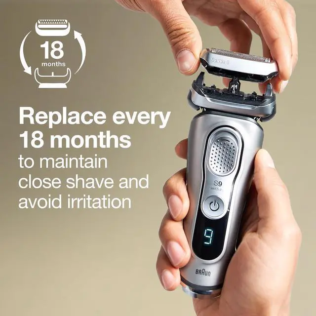Alt view image 4 of 7 - Braun Series 9 Electric Shaver Replacement Head - 92S - Compatible with all Series 9 Electric Razors 9290cc, 9291cc, 9370cc, 9293s, 9385cc, 9390cc, 9330s, 9296cc