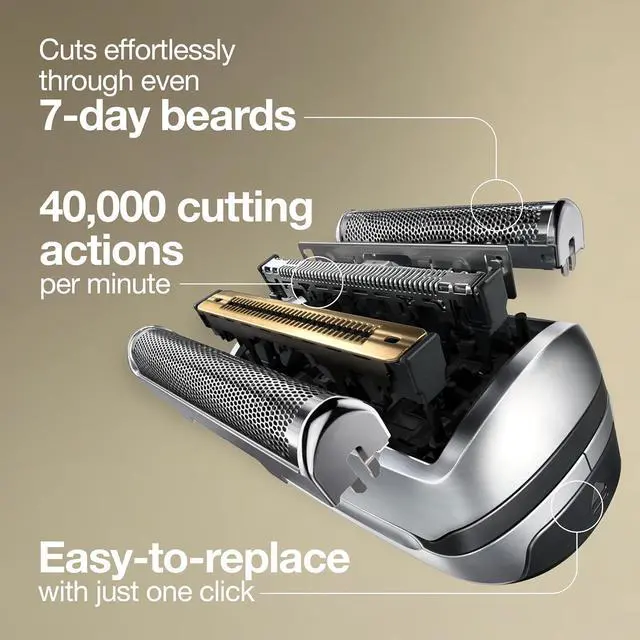 Alt view image 5 of 7 - Braun Series 9 Electric Shaver Replacement Head - 92S - Compatible with all Series 9 Electric Razors 9290cc, 9291cc, 9370cc, 9293s, 9385cc, 9390cc, 9330s, 9296cc