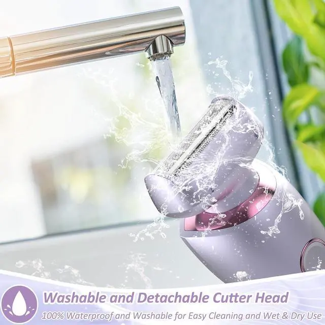 Alt view image 7 of 7 - Electric Shaver for Women Legs, Lady Razors Hair Removal Waterproof Wet or Dry for Underarm Arm Bikini Private Area Pubic Hair, Portable Painless Ladies Body Hair Trimmer Remover (Purple