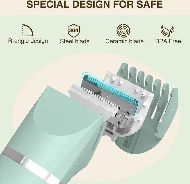 Alt view image 2 of 7 - Waterproof Bikini Trimmer Women Electric Razor for Pubic Hair Women's Foil Shaver Rechargeable Shaver Removal with Snap-in Ceramic Blades IP7X Washable Head,Wet and Dry Use,Green