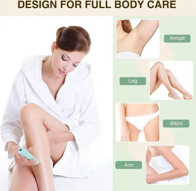 Alt view image 7 of 7 - Waterproof Bikini Trimmer Women Electric Razor for Pubic Hair Women's Foil Shaver Rechargeable Shaver Removal with Snap-in Ceramic Blades IP7X Washable Head,Wet and Dry Use,Green