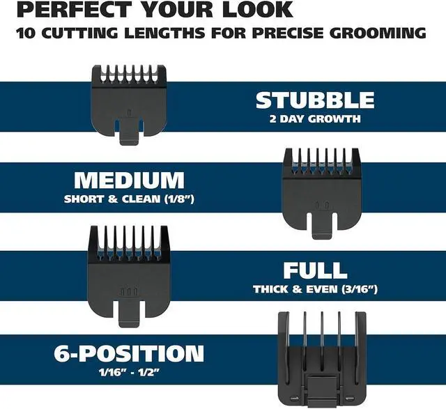Alt view image 5 of 7 - Wahl Groomsman Corded or Cordless Beard Trimmer for Men - Rechargeable Grooming Kit for Facial Hair - Beard Trimmer & Groomer - Model 9918-6171V