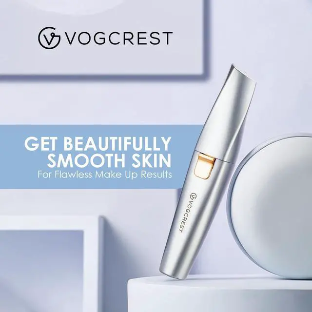 Alt view image 7 of 7 - Eyebrow Facial Trimmer: 2 in1 Rechargeable Facial Hair Removal and Eyebrow Shaver - Face Lips Body Painless Facial Razor with Built-in LED Light (Sky Blue)