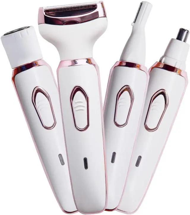 Main image of Electric Razor for Women,Hair Trimmer for Face Nose Eyebrow Beard Mustache Arm Leg Armpit Bikini,Painless Rechargeable Portable 4 in 1 Womens Body Shavers Set