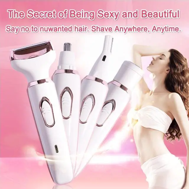 Alt view image 7 of 7 - Electric Razor for Women,Hair Trimmer for Face Nose Eyebrow Beard Mustache Arm Leg Armpit Bikini,Painless Rechargeable Portable 4 in 1 Womens Body Shavers Set