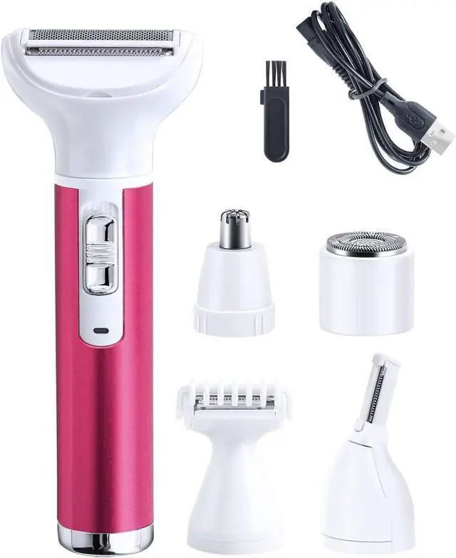 Alt view image 7 of 7 - Electric Razor for Women Removal for Body Nose Hair Trimmer Face Shavers Eyebrow Legs Armpit Bikini Area Pubic Underarms Painless Rechargeable Portable 5 in 1 Womens Razors Set